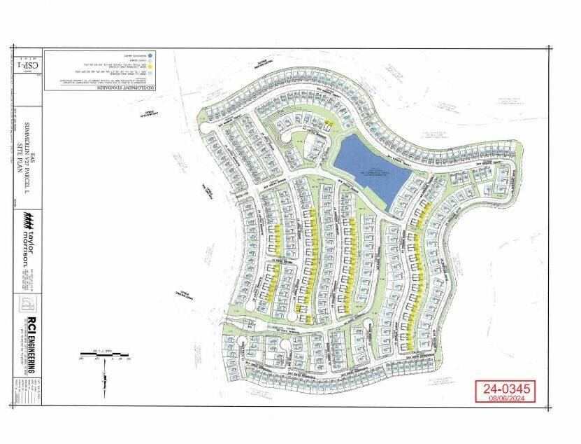 The approved layout for the new 387-unit, 55-and-up Active Adult community by Taylor Morrison a ...