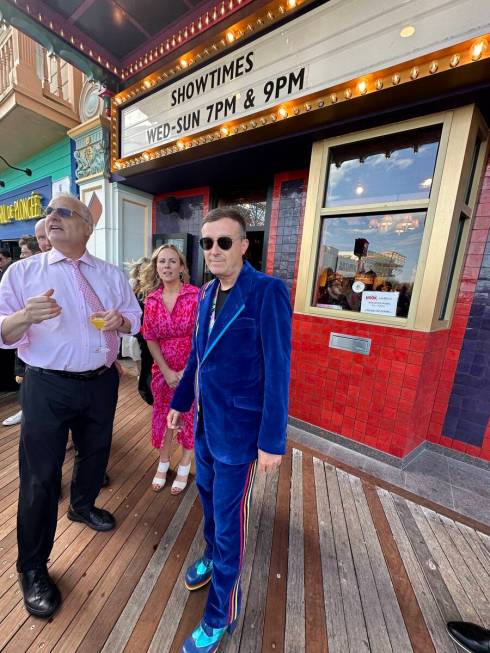 Caesars Palace executive Gary Selesner and Spiegelworld founder Ross Mollison are shown during ...