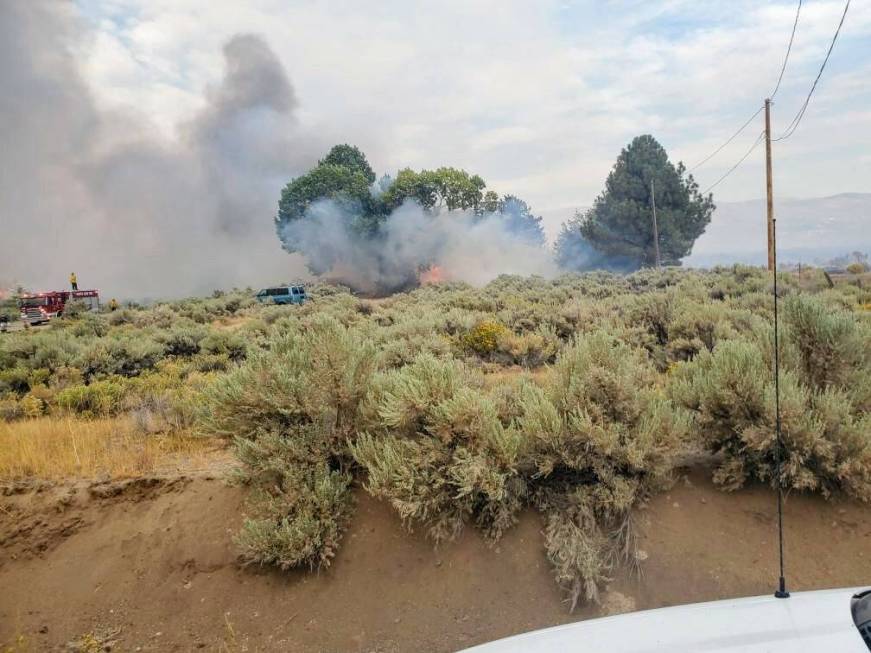 The smoke from the Davis Fire as seen from JoAnna Warthan's family property in Washoe Valley. ( ...