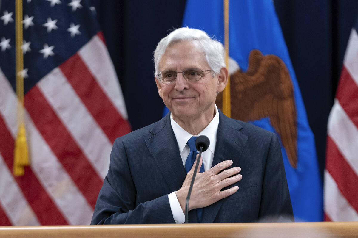 Attorney General Merrick Garland speaks to the U.S. Attorneys who have gathered for their annua ...