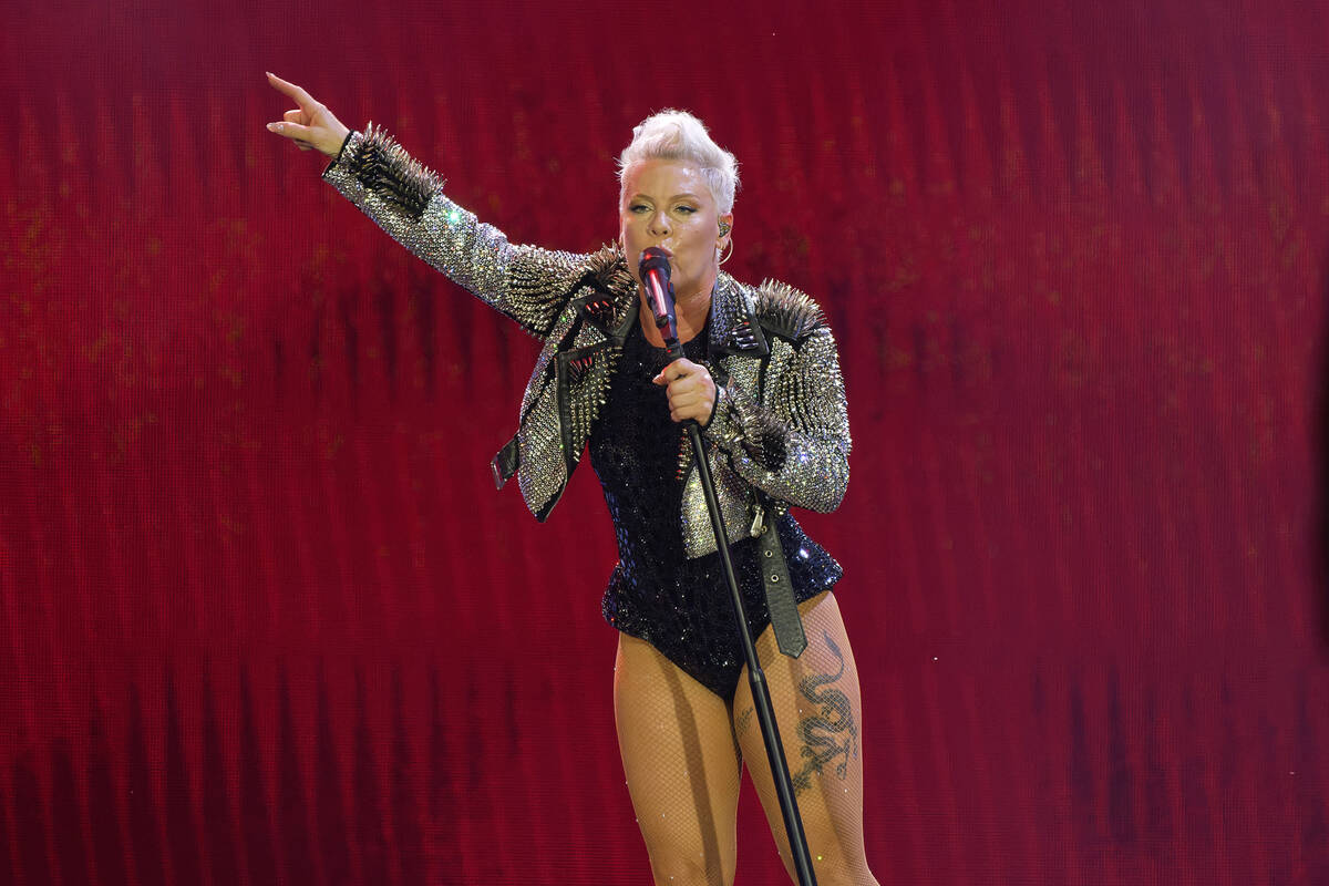 Pink performs in concert at Soldier Field on Saturday, Aug. 24, 2024, in Chicago. (Photo by Rob ...