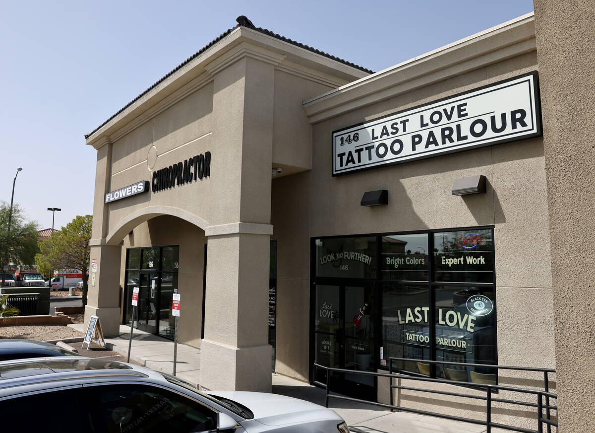 Last Love Tattoo Parlour is shown on South Fort Apache Road in Las Vegas Thursday, Sept. 12, 20 ...