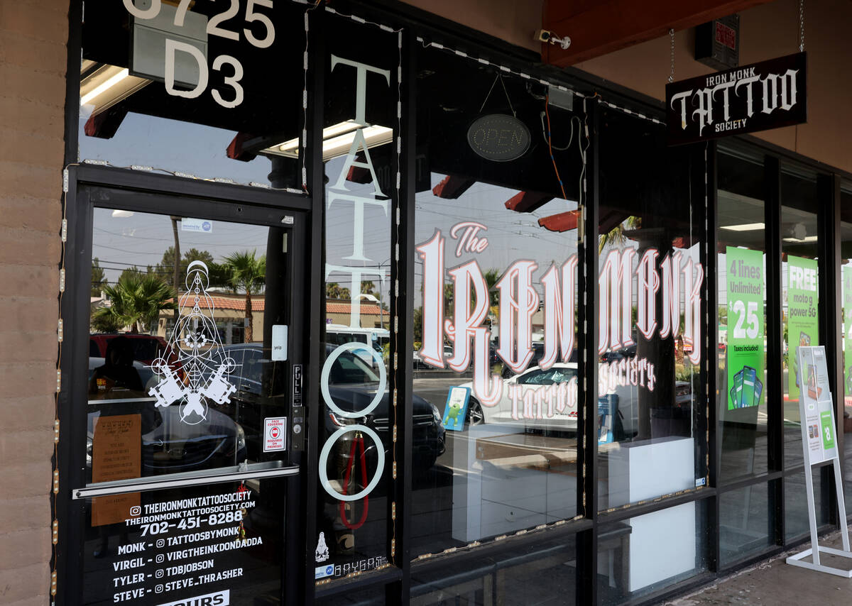 The Iron Monk Tattoo Society is shown on South Pecos Road in Las Vegas Thursday, Sept. 12, 2024 ...