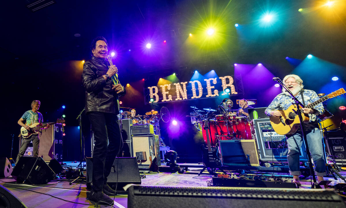 Wayne Newton performs with The String Cheese Incident at the Bender Jamboree music festival at ...