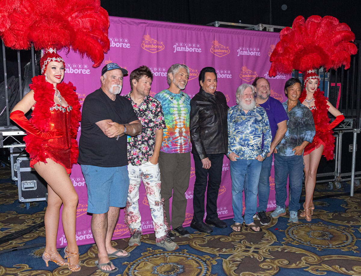 Wayne Newton is shown with The String Cheese Incident at the Bender Jamboree music festival at ...