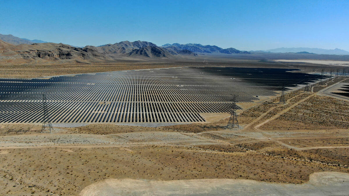 MGM’s 100 megawatt Mega Solar Array, located on 640 acres north of Las Vegas, will furnish po ...