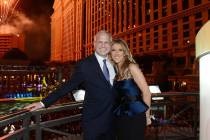 Gary Selesner and Celine Dion are shown at a party at Caesars Palace, when Selesner was the res ...