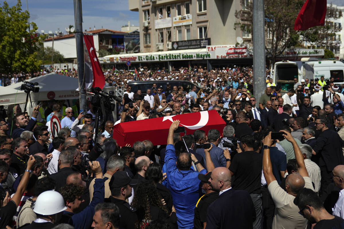 The coffin of Aysenur Ezgi Eygi, a 26 year-old Turkish-American activist killed by the Israeli ...