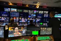 Inside a ESPN production truck located outside of Sphere during UFC 306. (Mick Akers/Las Vegas ...