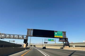 An active traffic management sign U.S. Highway 95 on Sunday, Sept. 15, 2024. Twelve more of the ...