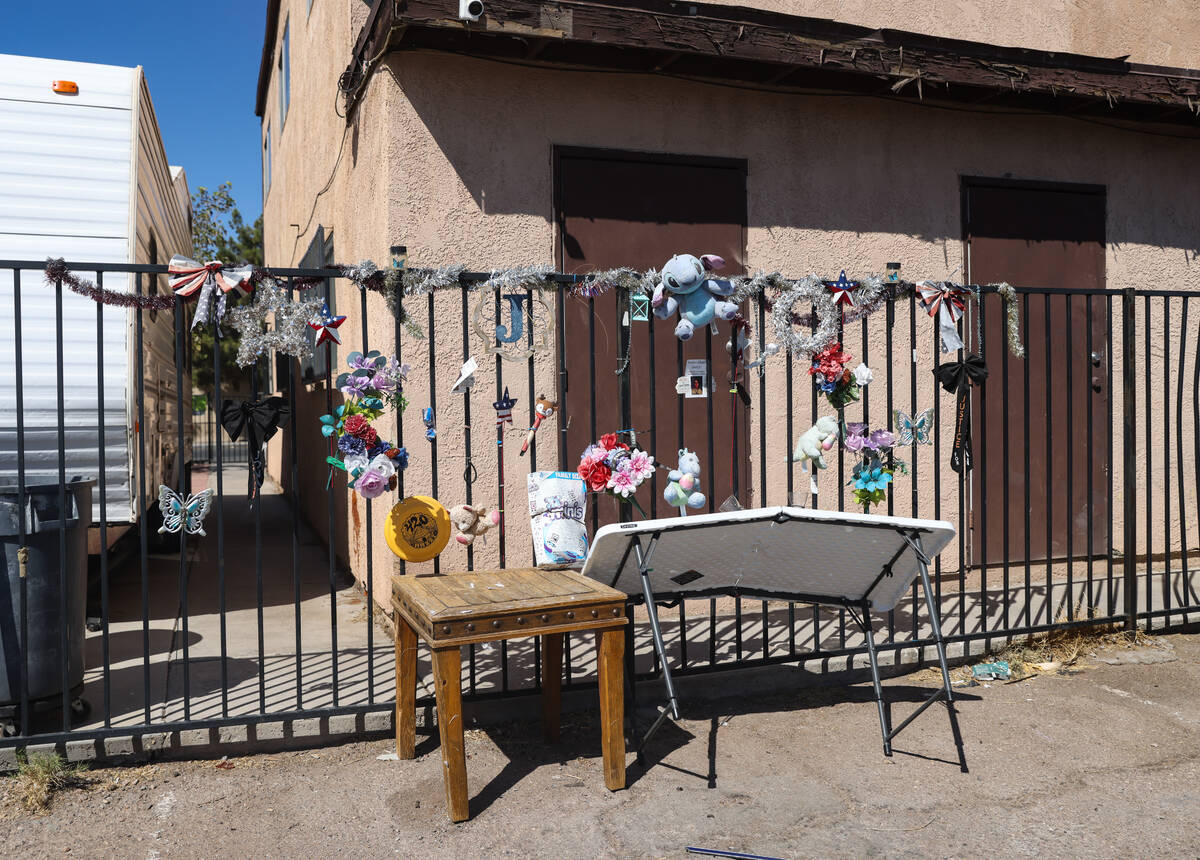 A memorial for Jonathan Lewis, a student from Rancho High School who was attacked by a group of ...