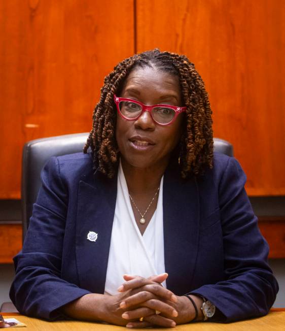 Las Vegas City Council Ward 5 candidate Shondra Summers-Armstrong speaks with the Review-Journa ...