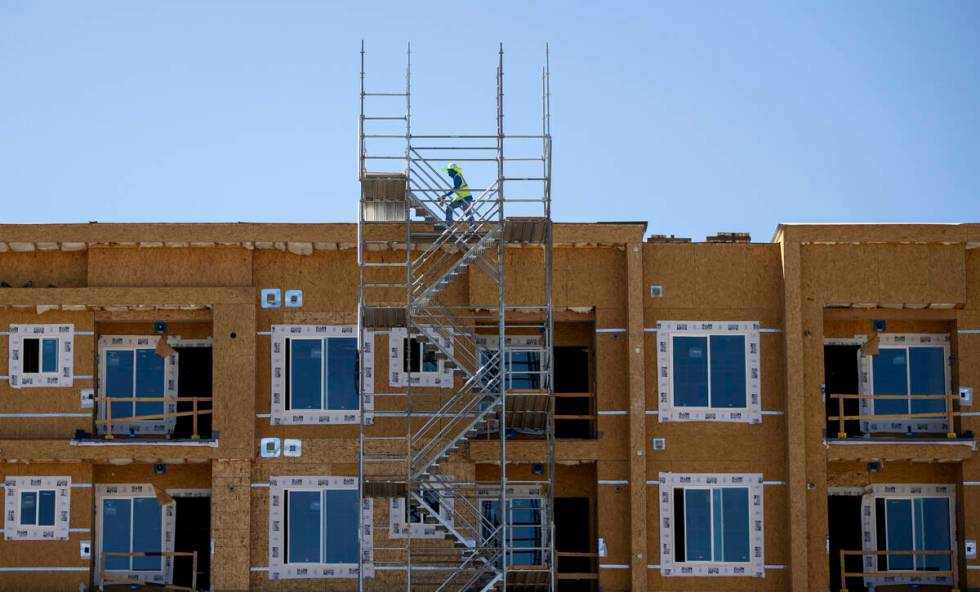 Construction continues at the Otonomus Hotel, Tuesday, Sept. 17, 2024, in Las Vegas. (Daniel Ja ...