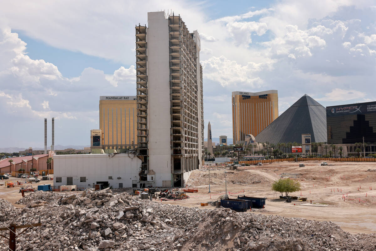 The Tropicana is seen in the process of demolition on the Strip in Las Vegas Monday, July 22, 2 ...