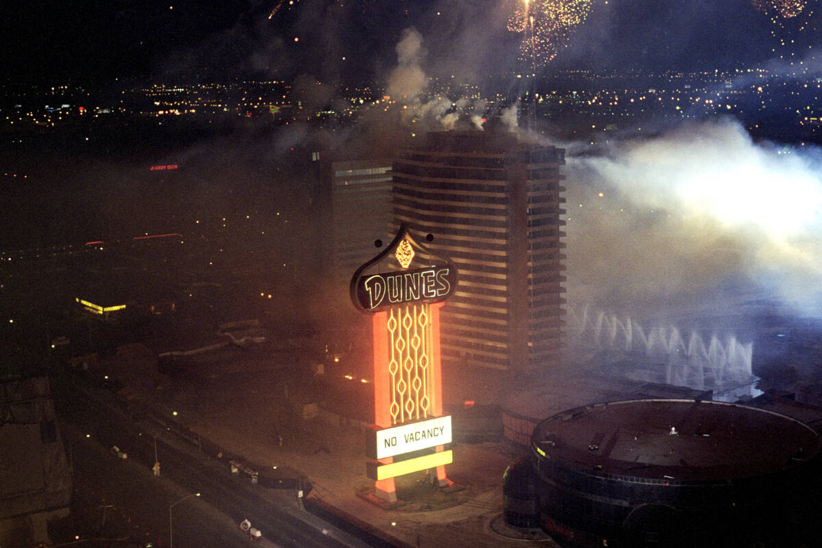 The Dunes implosion in Las Vegas, Nevada, on October 27, 1993. (Darrin Bush, Las Vegas News Bur ...