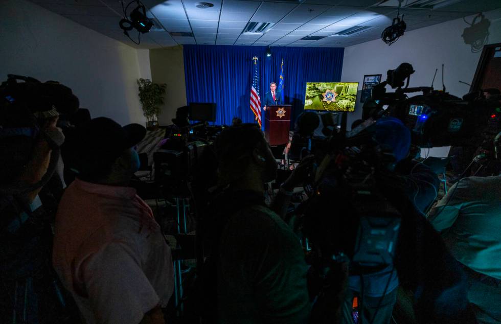 Metropolitan Police Department homicide Lt. Jason Johansson briefs the media on the connection ...