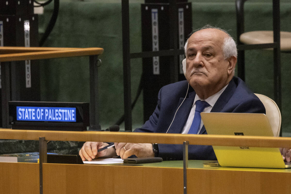 Riyad Mansour, Palestinian Ambassador to the United Nations, attends the 79th session of the Un ...