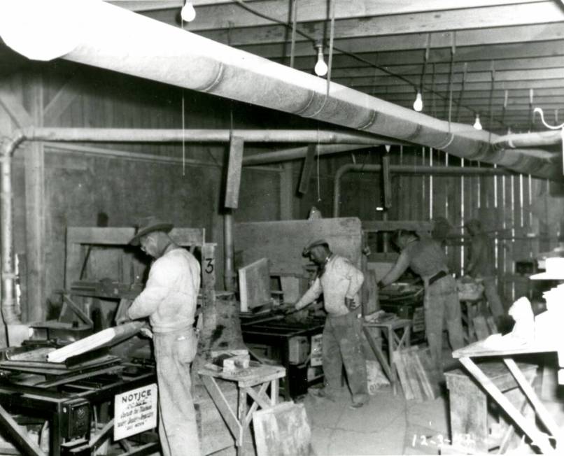 Black men work inside the Basic Magnesium, Inc. plant in Henderson in this Dec. 3, 1942 photo. ...