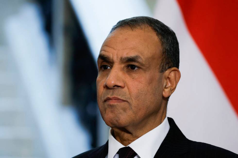 Egypt's Foreign Minister Badr Abdelatty attends a joint press conference with U.S. Secretary of ...