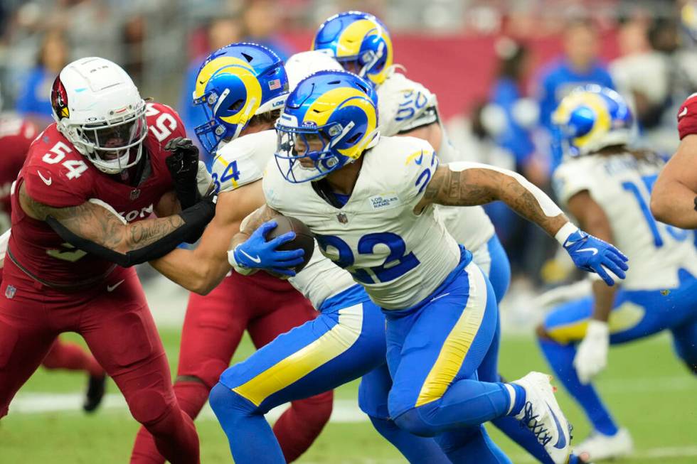 Los Angeles Rams running back Kyren Williams runs against the Arizona Cardinals during the seco ...