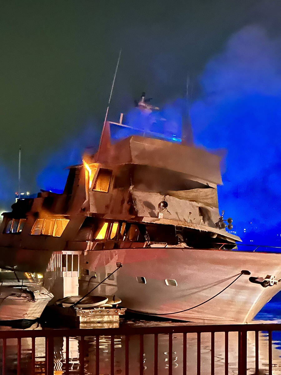 Fire officials are investigating a blaze on board a yacht in Marina del Rey, California. The 10 ...