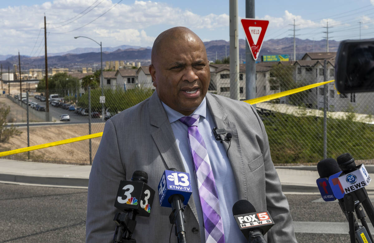 Metro Capt. Kurt McKenzie briefs the media following an officer involved shooting at The Allist ...