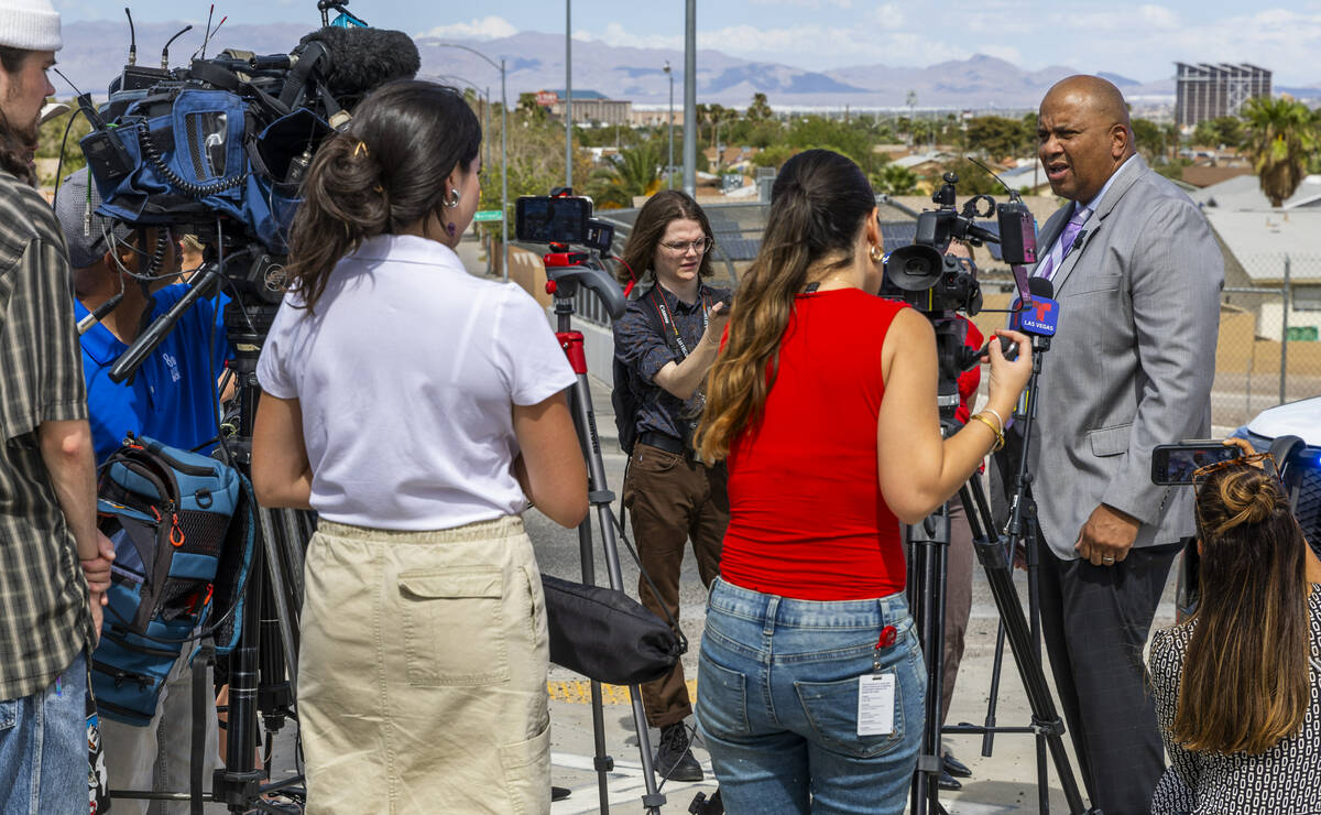 Metro Capt. Kurt McKenzie briefs the media following an officer involved shooting at The Allist ...