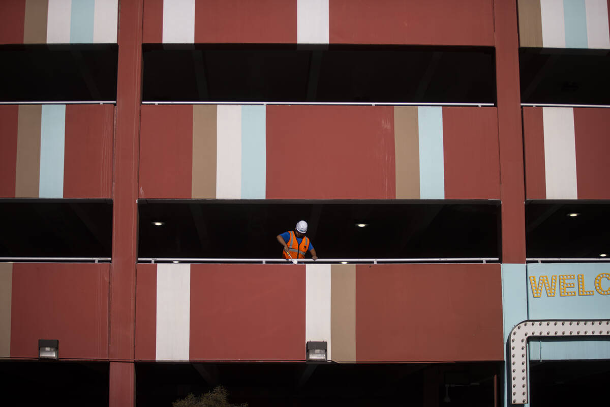 Renovation work goes on at the El Cortez on Thursday, Sept. 19, 2024, in downtown Las Vegas. (C ...