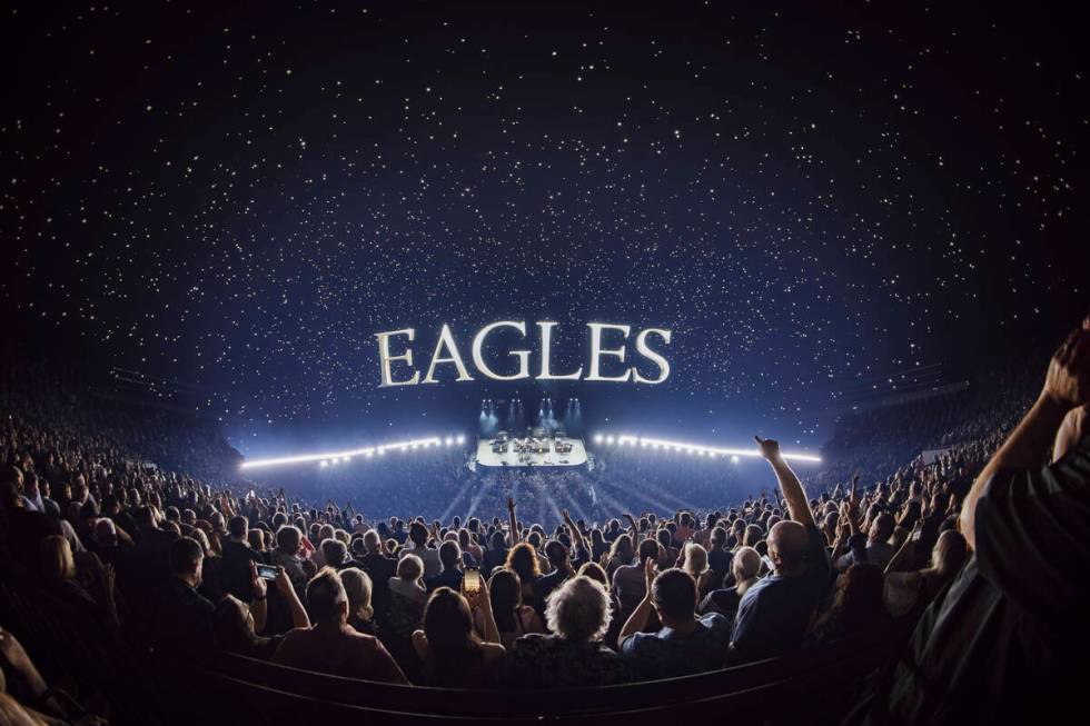 A scene from the Eagles residency premiere at the Sphere on Friday, Sept. 20, 2024. (Chloe Weir)