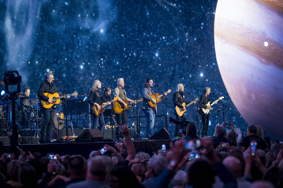 A scene from the Eagles residency premiere at the Sphere on Friday, Sept. 20, 2024. (Chloe Weir)