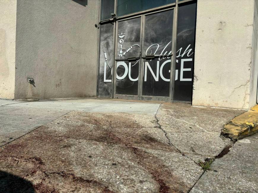 Blood stains were visible on the sidewalk outside of a nightclub in Birmingham, Ala. on Sunday, ...