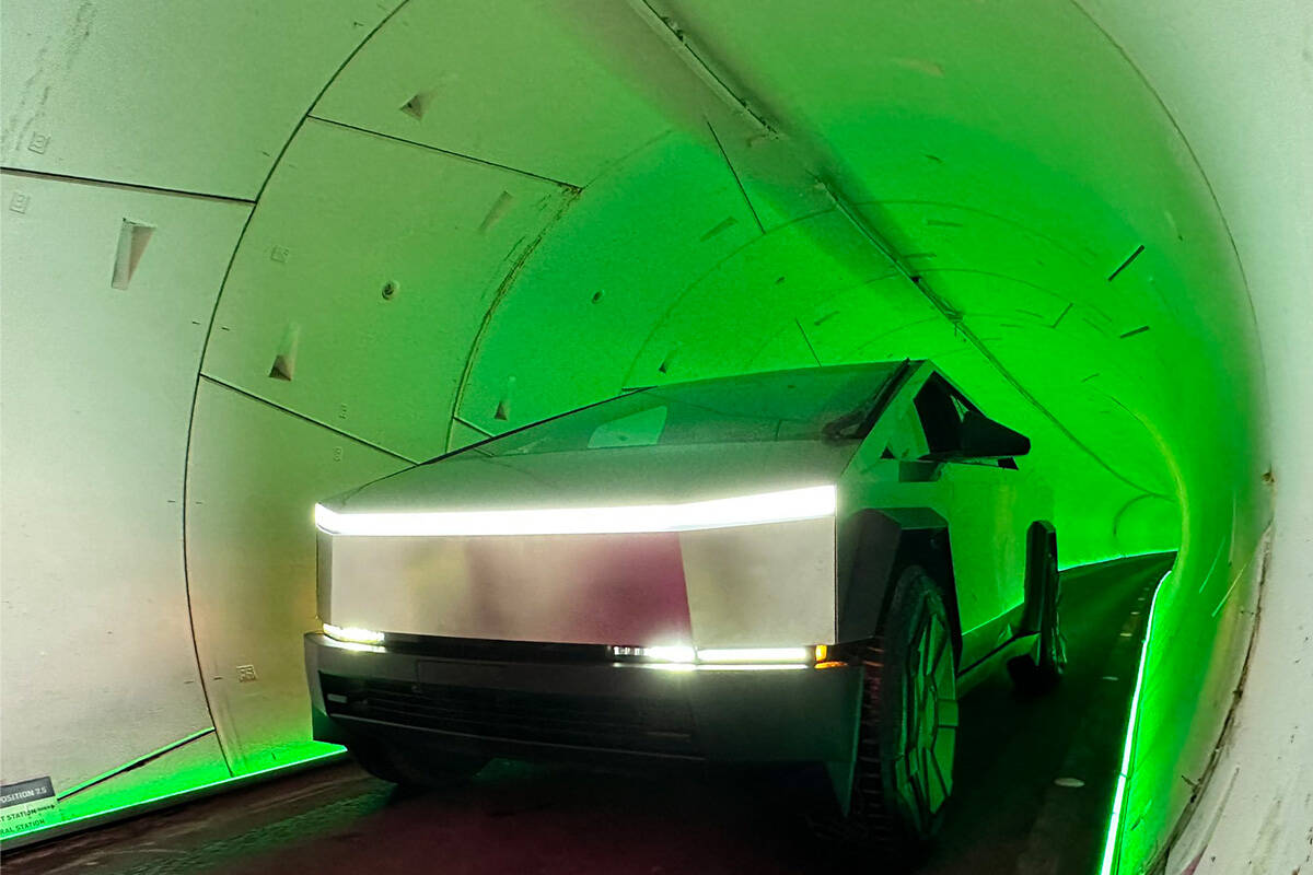 A Tesla Cybertruck seen inside Boring Company's Vegas Loop. (Boring Co. via X)