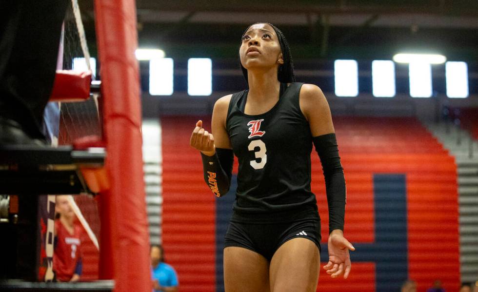 Liberty senior Kennedy Cooper (3) pleads her case to a referee after a point was given to Coron ...