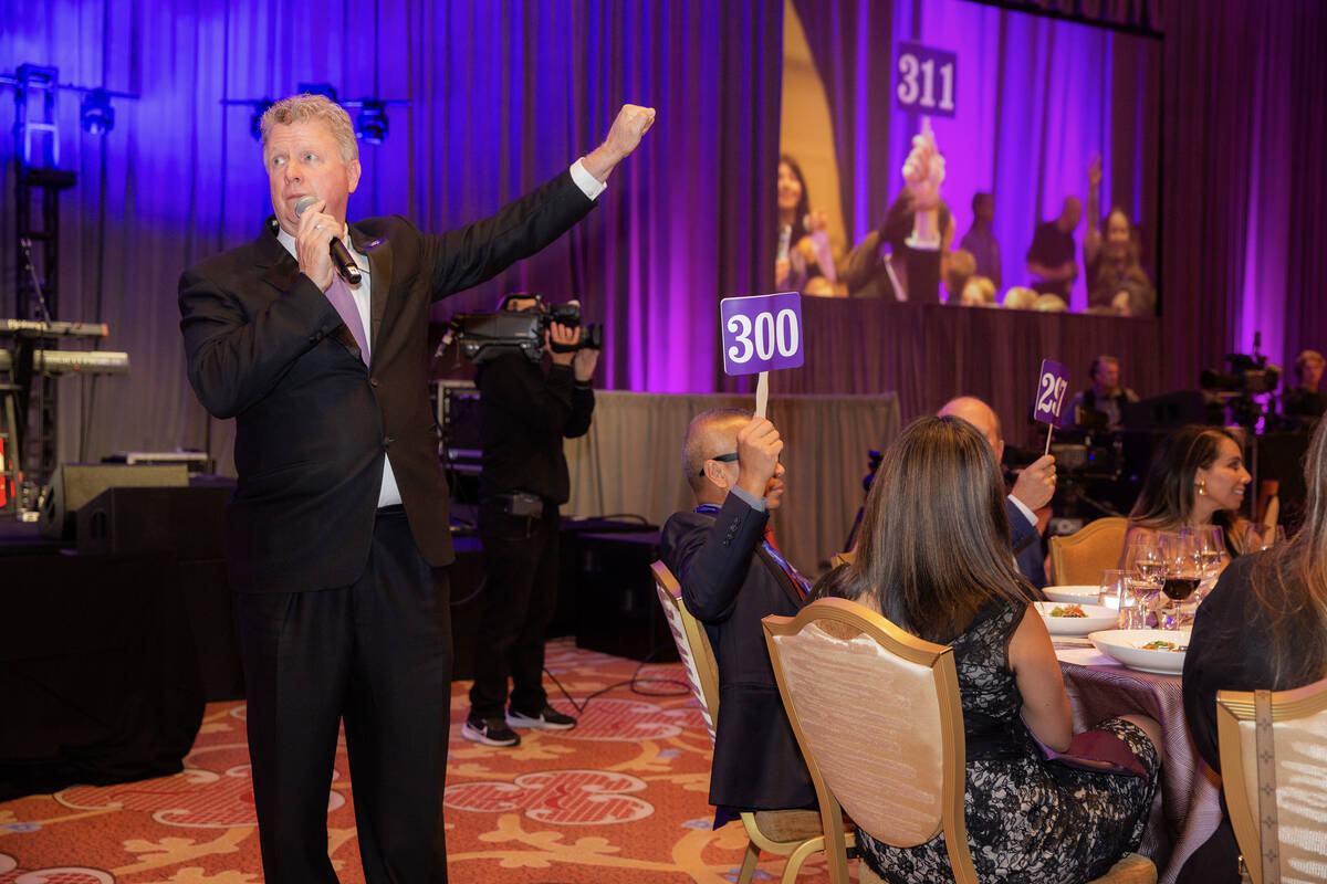 Veteran Vegas auctioneer Christian Kolberg is shown at the 2024 Rise Up Gala, benefitting Tyler ...