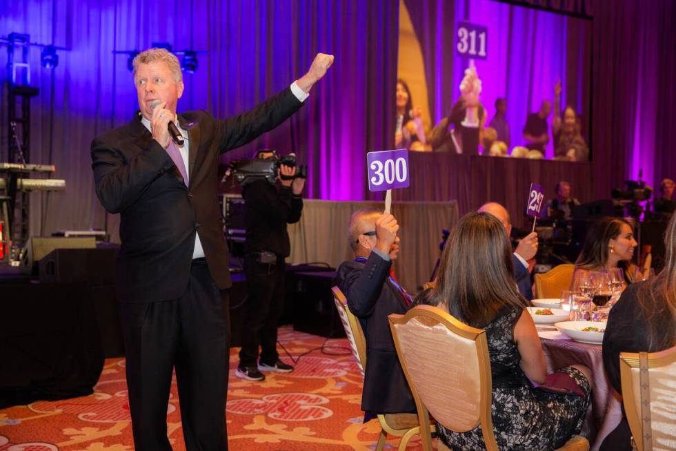 Veteran Vegas auctioneer Christian Kolberg is shown at the 2024 Rise Up Gala, benefitting Tyler ...