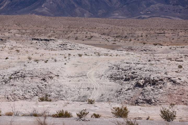 Illegal roads on the terrain in the Government Wash in Lake Mead National Recreation Area in Bo ...