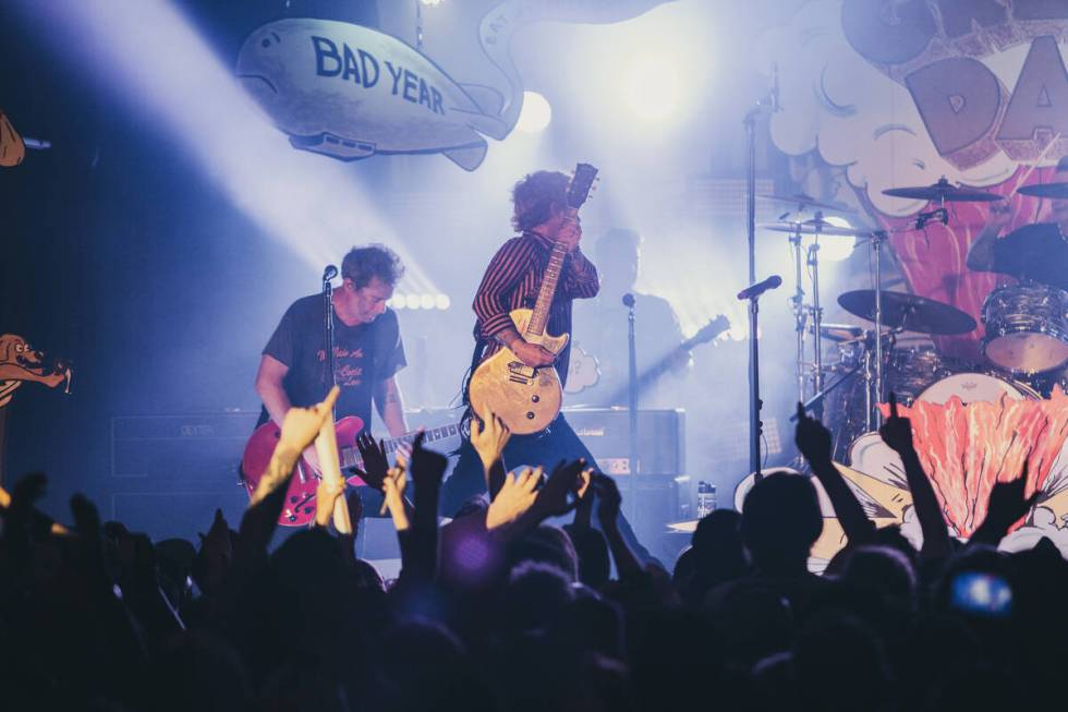 Green Day performs at Fremont County Club in downtown Las Vegas on Thursday, Oct. 19, 2023. (Gr ...