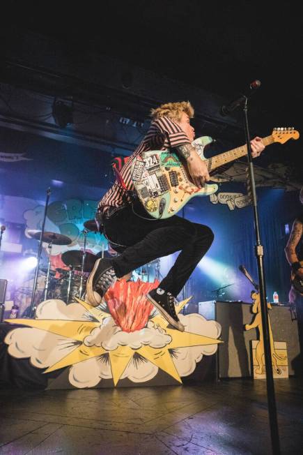 Green Day performs at Fremont County Club in downtown Las Vegas on Thursday, Oct. 19, 2023. (Gr ...