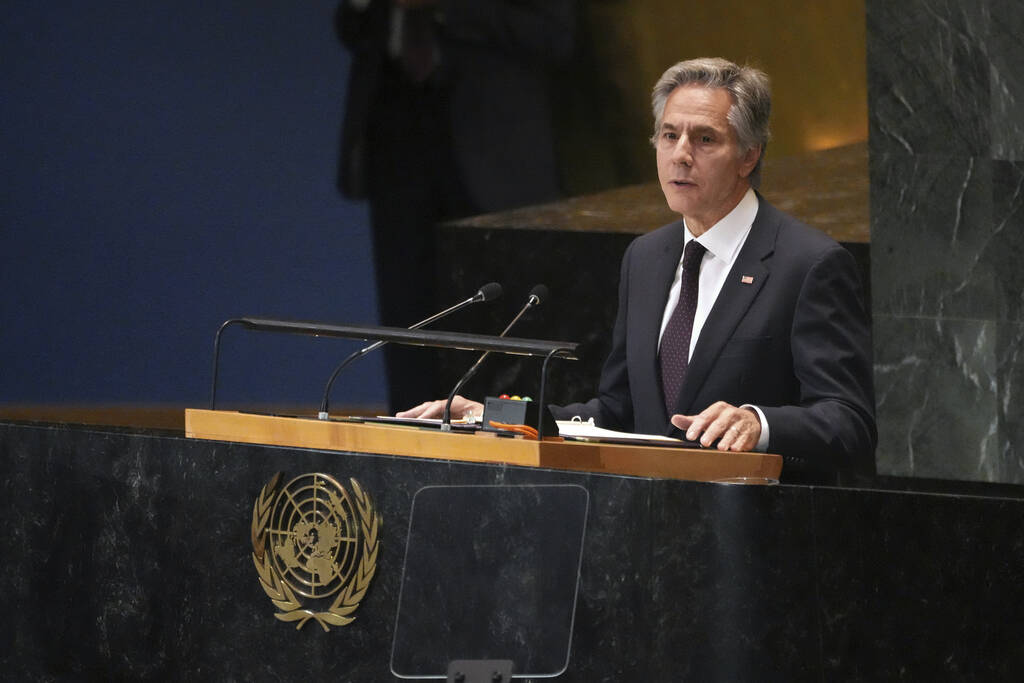 U.S. Secretary of State Antony Blinken speaks during "Summit of the Future" on the si ...