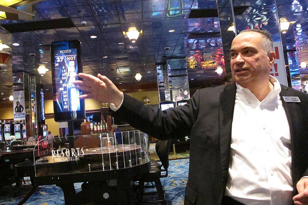 Resorts casino president Mark Giannantonio speaks on the gambling floor of his casino in Atlant ...