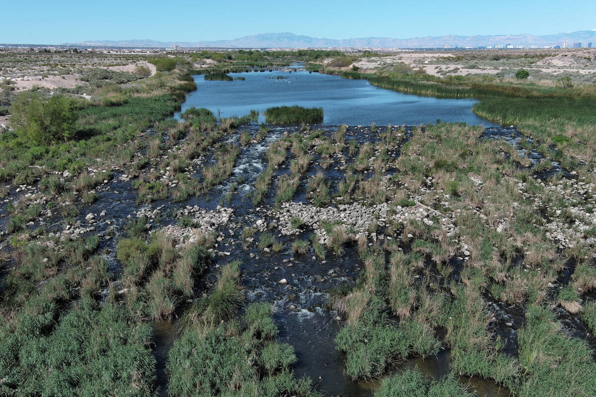 The Las Vegas Wash is seen on April 6, 2024, in Las Vegas. (Sam Morris/Las Vegas Review-Journal)