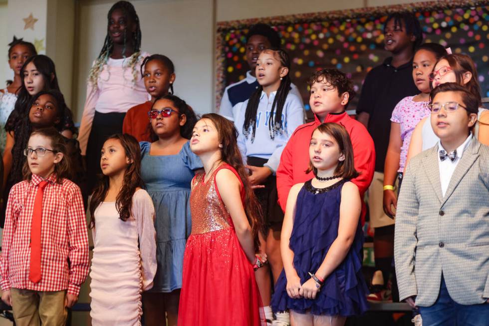 The school’s choir sings during “Ruby Duncan Day” at Ruby Duncan Elementar ...