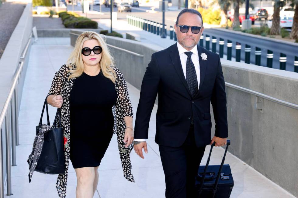 Former Las Vegas City Councilwoman Michele Fiore arrives for her wire fraud trial at the Lloyd ...