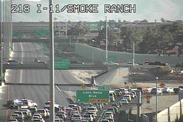 All U.S. 95 traffic is headed to an exit ramp at West Lake Mead Boulevard as of 4:55 p.m. Wedne ...