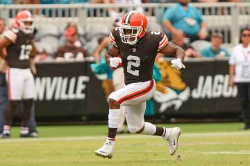 Cleveland Browns wide receiver Amari Cooper (2) runs a route during an NFL football game agains ...