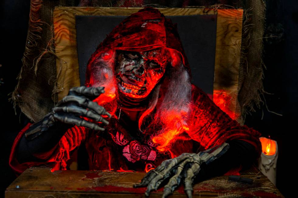 The Old Hag awaits her next victims within the Coven of 13 haunted house during the Freakling B ...