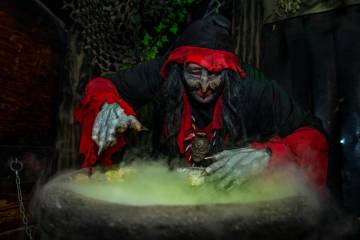 Androgena cooks up some witches brew within the Coven of 13 haunted house during the Freakling ...