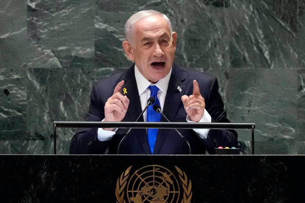 Israel Prime Minister Benjamin Netanyahu addresses the 79th session of the United Nations Gener ...