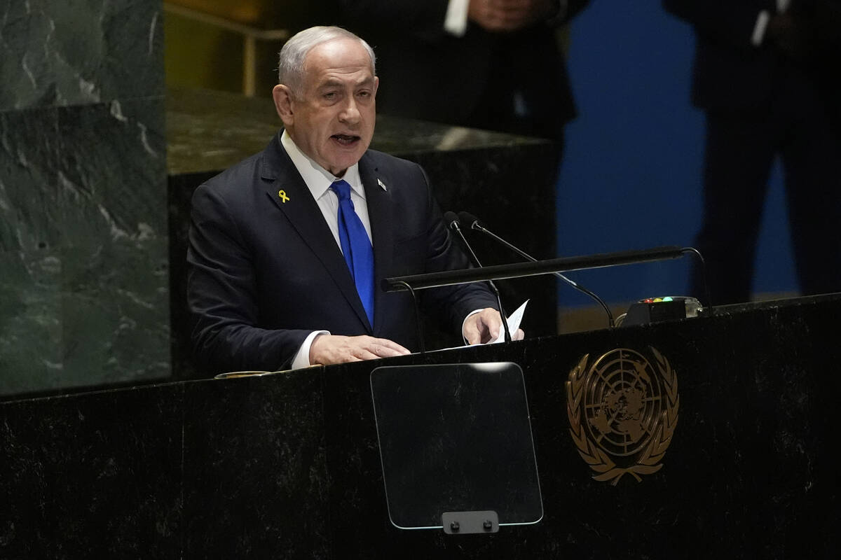 Prime Minister of Israel Benjamin Netanyahu addresses the 79th session of the United Nations Ge ...