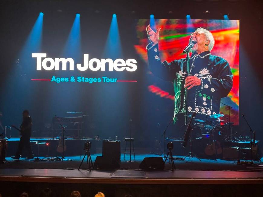 The stage at Encore Theater at Wynn Las Vegas for Tom Jones' performance is shown on Saturday, ...